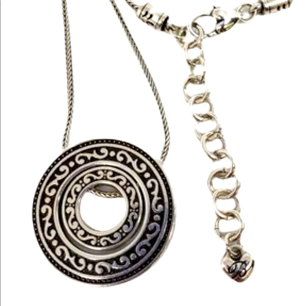 Brighton Double Disc Necklace chain. Silver Plated